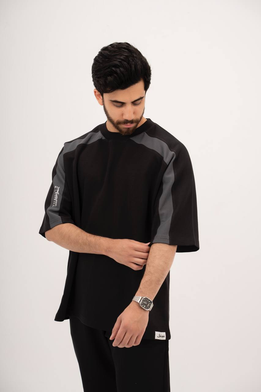 Black "Tawakul" Printed Box T-Shirt