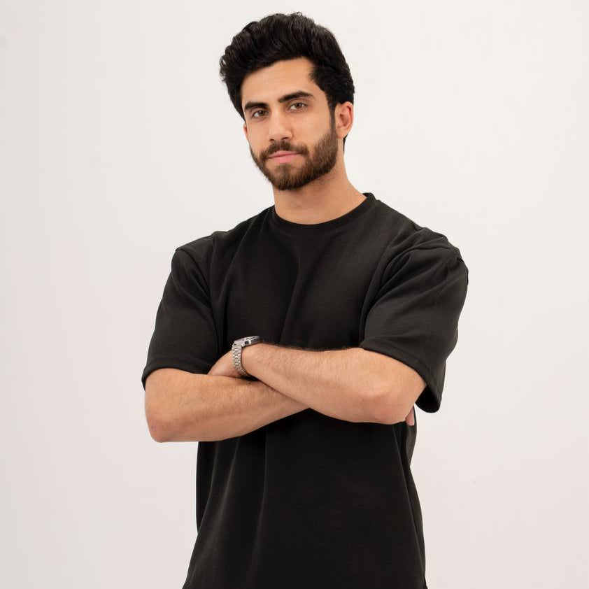 Black Oversized Split T-Shirt