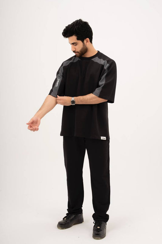Black "Tawakul" Printed Box T-Shirt (Full Set)