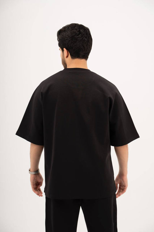 Black Oversized Split T-Shirt (Full Set)