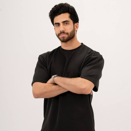 Black Oversized Split T-Shirt
