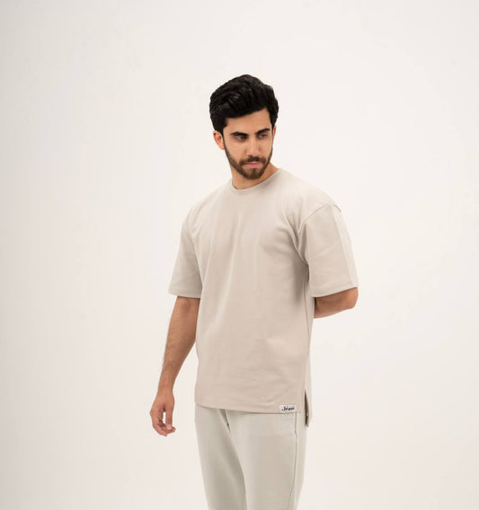 Light Grey Oversized Split T-Shirt (Full Set)